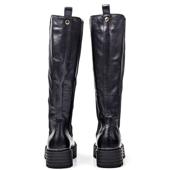 Azalea Wang Women Sue Black Vegan Leather Platform Party Fashion Boots sz 8.5 - Picture 4 of 9